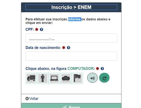 enem inscrição participante passo a passo